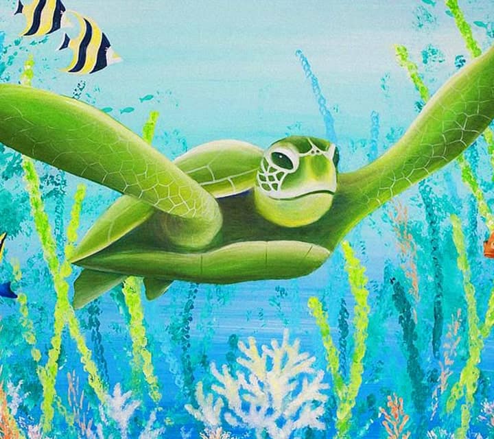Green Sea Turtle drawing by Joanirvine