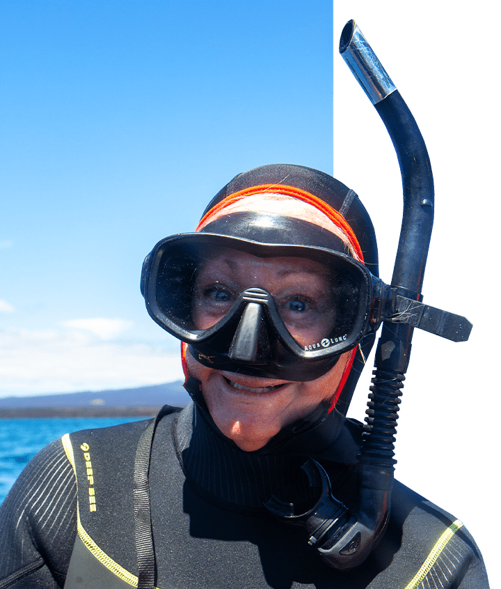 Galapagos cruise Guest with Snorkeling mask