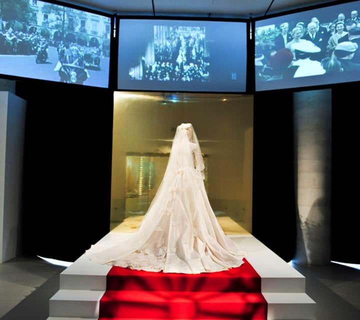 Grace Kellly Exhibition showcasing Wedding dress in Pennsylvania, USA