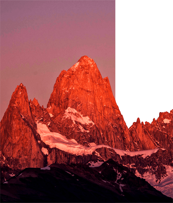 Dramatic sunset at Torres del Paine Towers in Patagonia