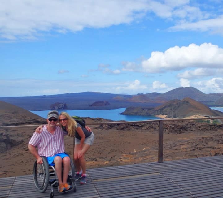 Chris Waddell and his wife Jean (CEO of Virgin Unite) in Bartolome Island