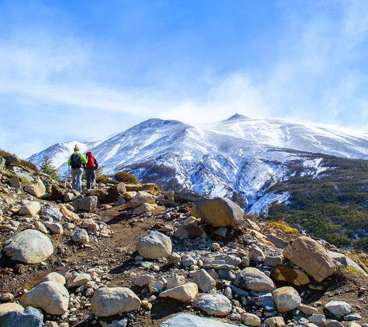 Easy to advanced outdoor hiking trails on a Patagonia Overland Safari with Quasar