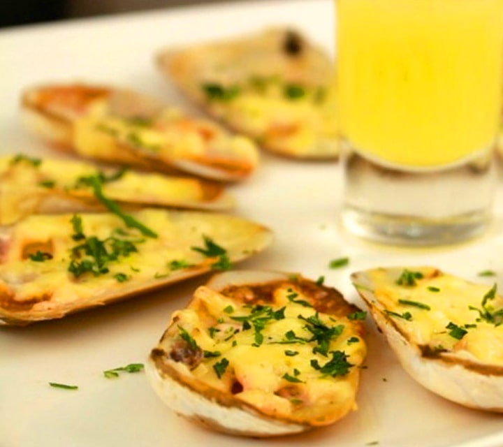 Machas a La Parmesana, Chilean Dish Machas a La Parmesana
