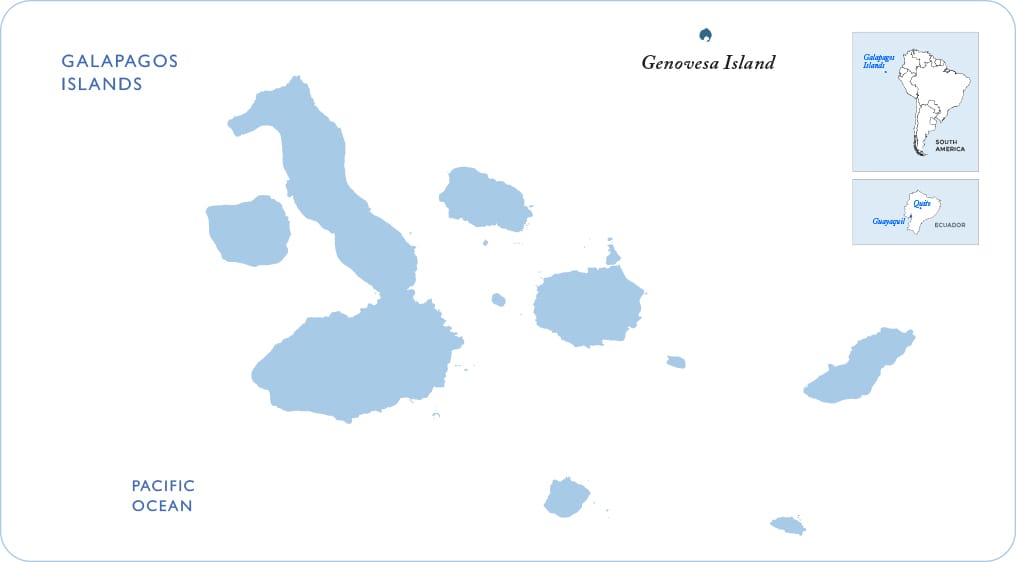 Genovesa Island on Galapagos map Map of the Galapagos showing Genovesa Island