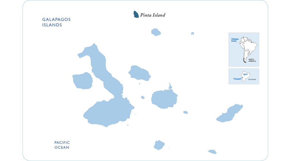 Pinta Island on Galapagos map Map of the Galapagos showing Pinta Island