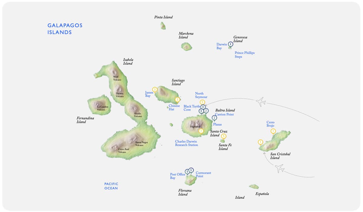 Sample Galapagos Cruise Itinerary