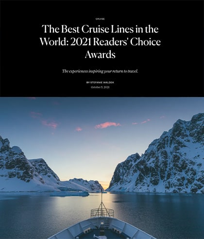 Condé Nast Traveler: Best Cruise Lines in the World 2021