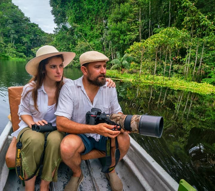 Honeymoon Couple on the Ecuadorian Amazon River