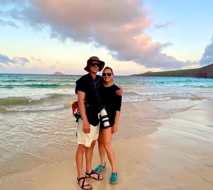 Couple on a Galapagos beach