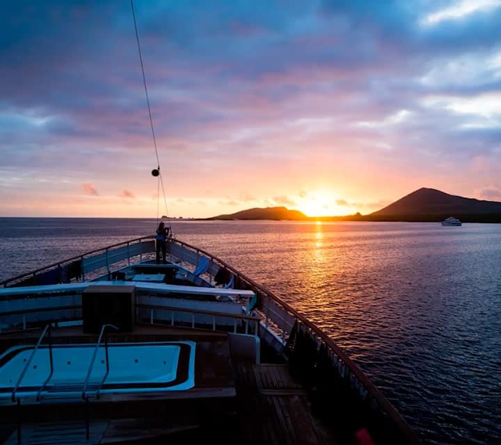 Galapagos sunset with Evolution yacht
