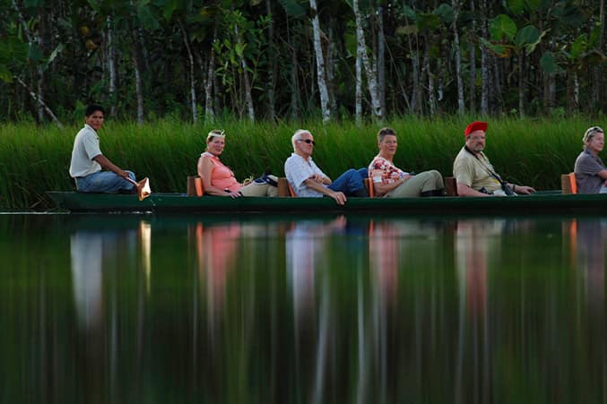 Canoeing through the Amazon jungle on an Ecuador tour with Quasar