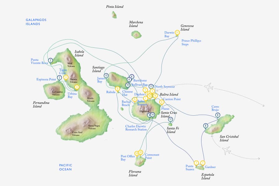 15-Day Galapagos Cruise Itinerary