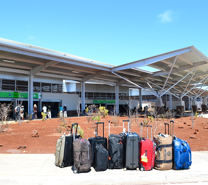 Luggage at the Baltra Island Airport