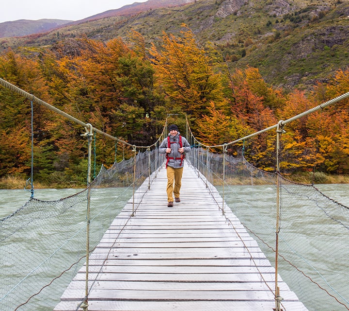 Walking bridge in Torres del Paine