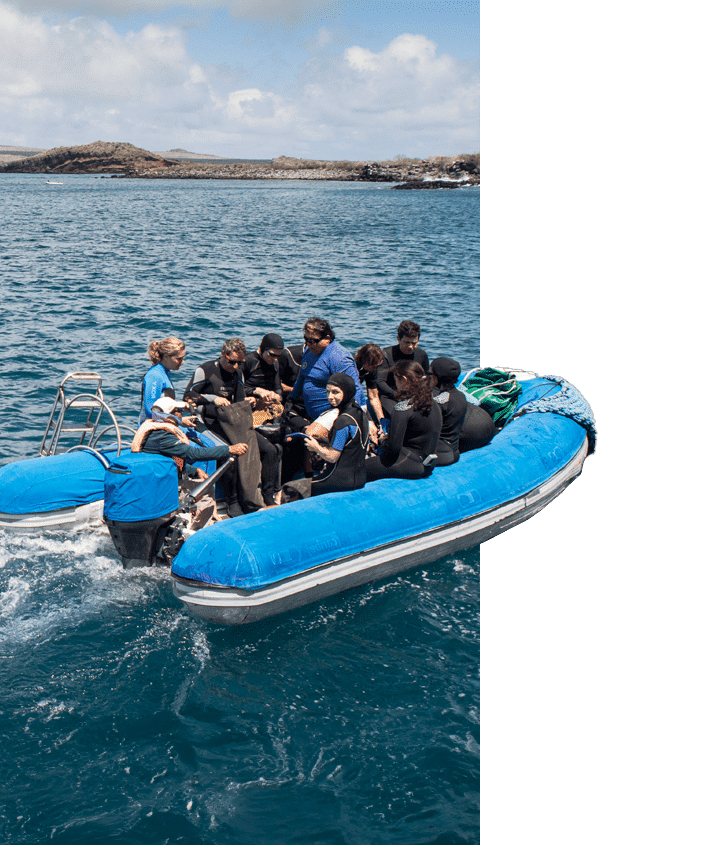 Panga rides in the Galapagos Islands