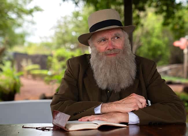Professor Kenneth Noll impersonating Charles Darwin