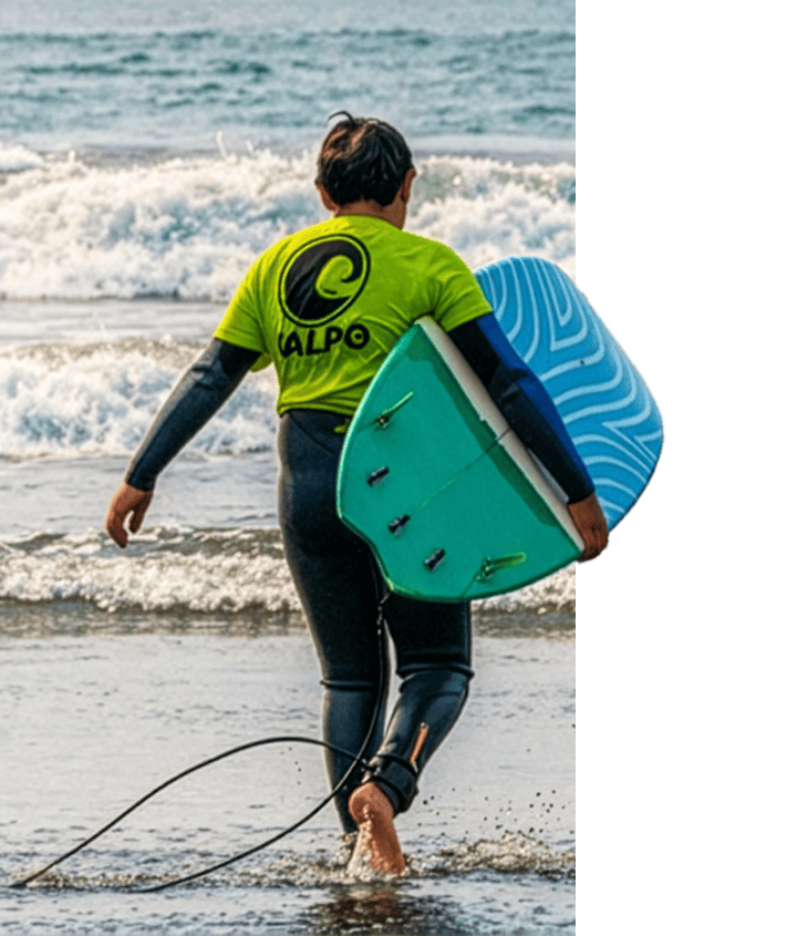 Valpo Surf Project surfer on beach